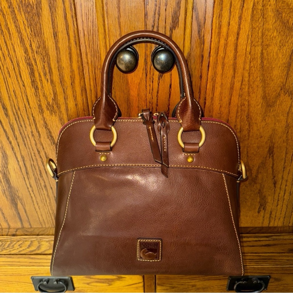 Dooney & Bourke Cameron Satchel with Strap in Chestnut - Picture 11 of 12
